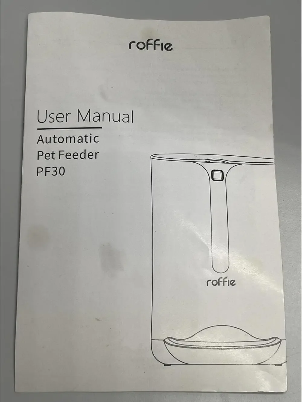 Roffie PF30 Automatic Pet Feeder with Bowl TESTED Shows Wear with LT food stains